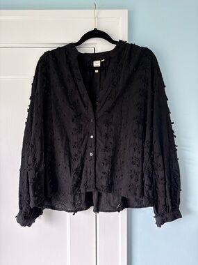Seen Worn Kept Anthropologie Kathryn Jacquard Boho Whimsigoth Floral Blouse
